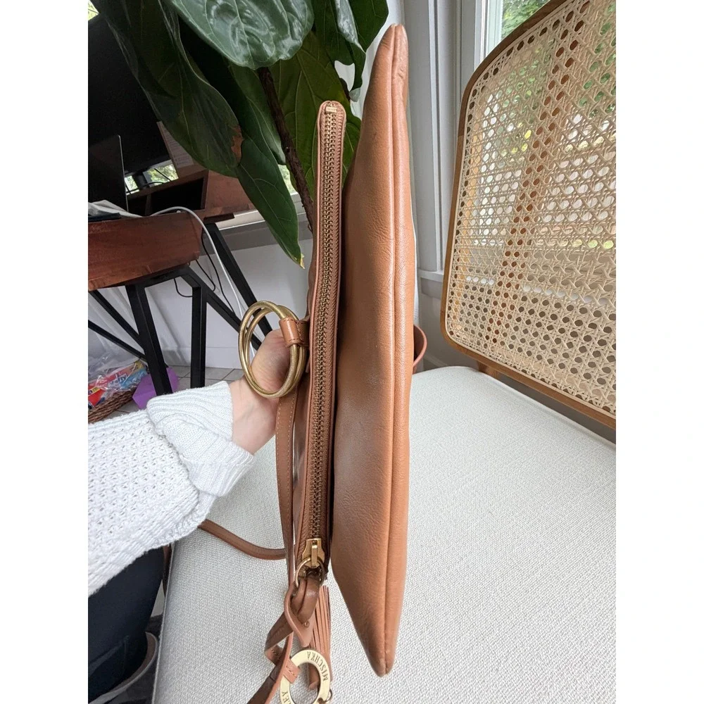 Badgley Mishka Campaign‎ Foldover Clutch Cognac Leather Convertible EUC